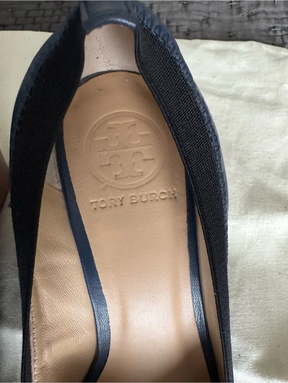 Tory Burch Caroline 2 Navy Wedges Size 7